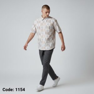 code-1154 (AI Fashion Models) দেশীয় প্রিমিয়াম প্রিন্টেড স্লাব কটন হাফ শার্ট
