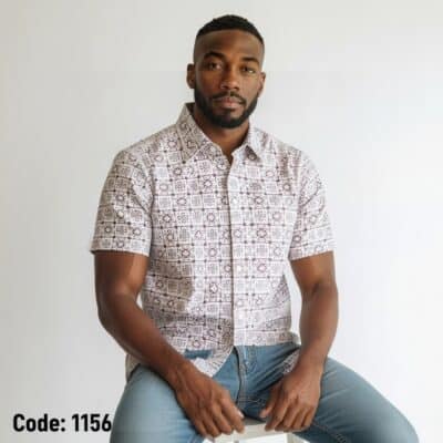 code-1156 (AI Fashion Models) দেশীয় প্রিমিয়াম প্রিন্টেড স্লাব কটন হাফ শার্ট